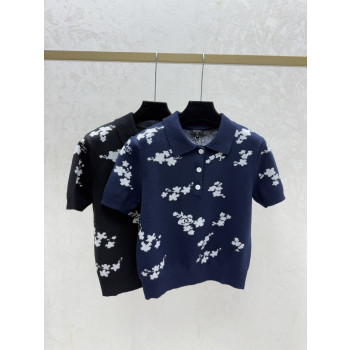 샤넬 꽃무늬 반팔 티셔츠