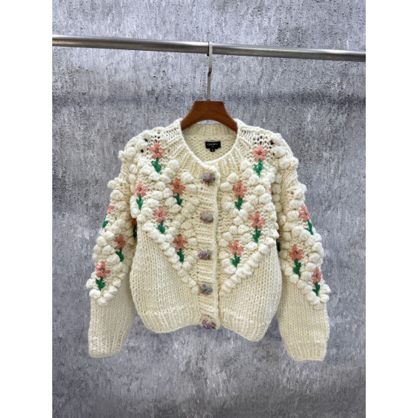샤넬 꽃무늬 자수 가디건
