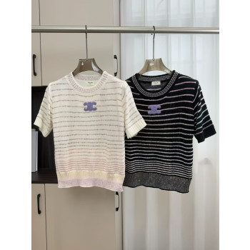 샤넬 라운드넥 반팔 티셔츠