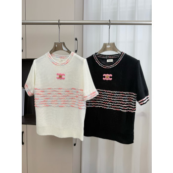 샤넬 라운드넥 반팔 티셔츠