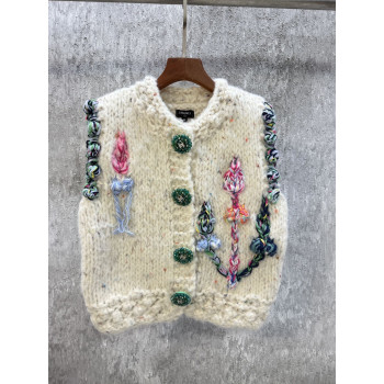 샤넬 자수 니트 조끼