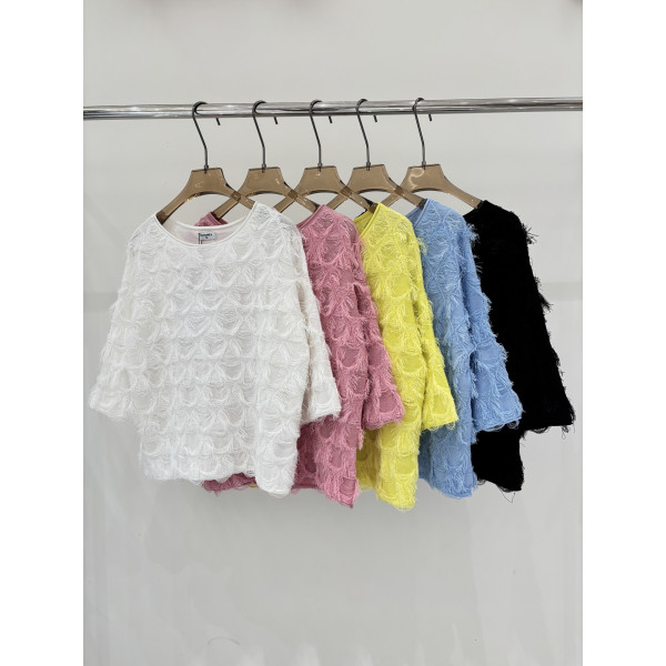 샤넬 태슬 니트 반팔 티셔츠