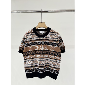 샤넬 페어아일 니트 반팔 티셔츠