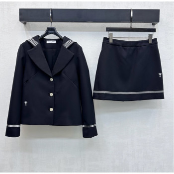 디올 숄 칼라 재킷 스커트 세트