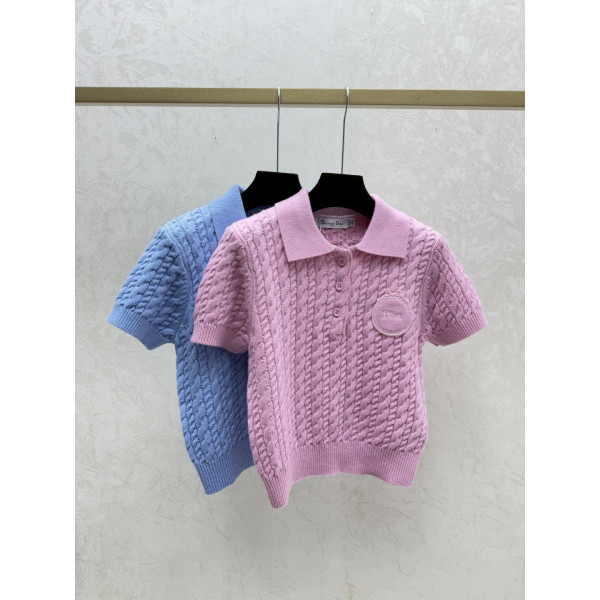 디올 니트 반팔 티셔츠