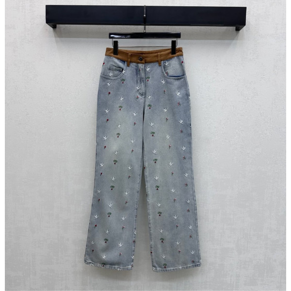 디올 스플라이스드 라펠 데님 팬츠