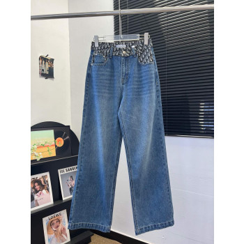 디올 스플라이스드 로고 데님 팬츠