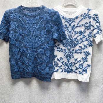 디올 자카트 니트 더불 반팔 셔츠