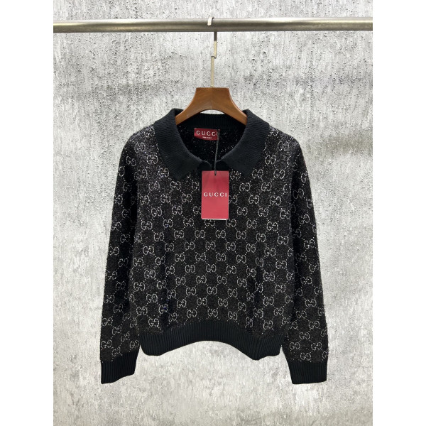 디올 칼라 로고무늬 니트셔츠