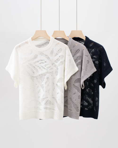 BC 린넨 시퀸 반팔 티셔츠