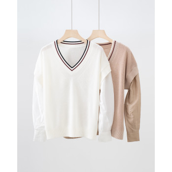 BC브이넥 린넨 실크 티셔츠