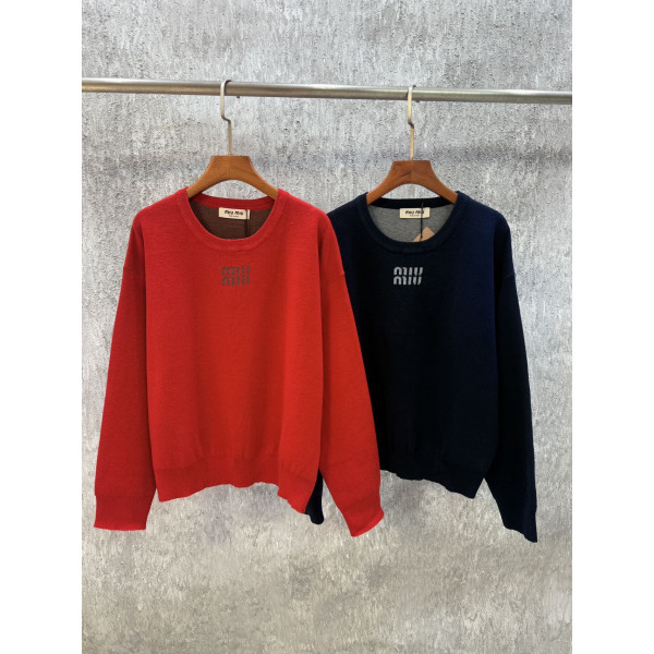 미우미우 로고 니트