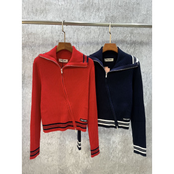 미우미우 사선 니트 재킷