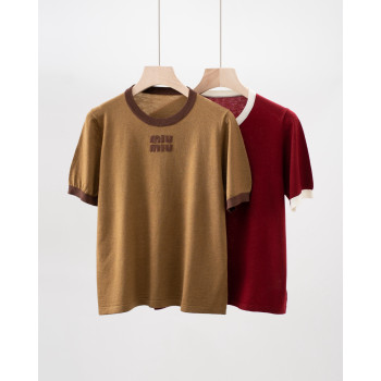 미우미우 울 반팔 티셔츠