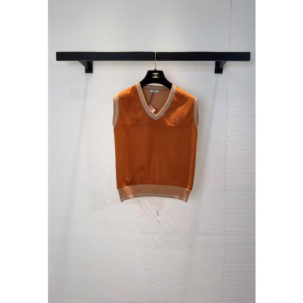 미우미우 칼라니트 패치워크 베스트