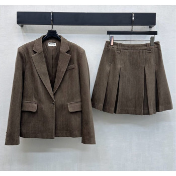 미우미우라펠 재킷 플리츠 정장