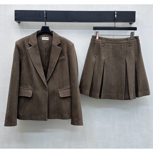 미우미우라펠 재킷 플리츠 정장