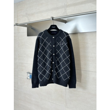 LV 프리즈매틱 플래드 핸드 비즈장식 가디건