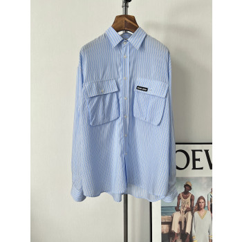 미우미우 오버사이즈 스트라이프 티셔츠