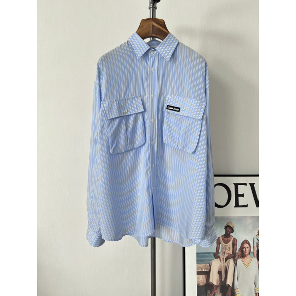 미우미우 오버사이즈 스트라이프 티셔츠