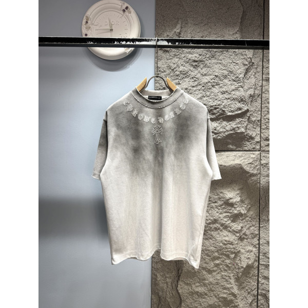 크롬하츠 번트 로고 반팔 티셔츠