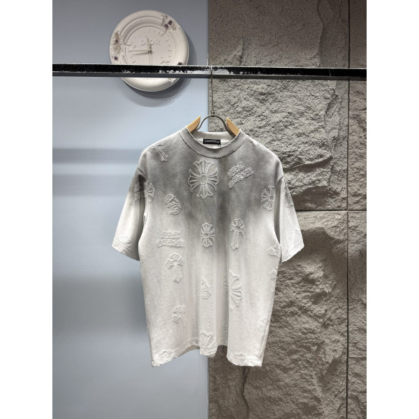 크롬하츠 번트 로고 반팔 티셔츠