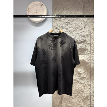 크롬하츠 번트 로고 반팔 티셔츠