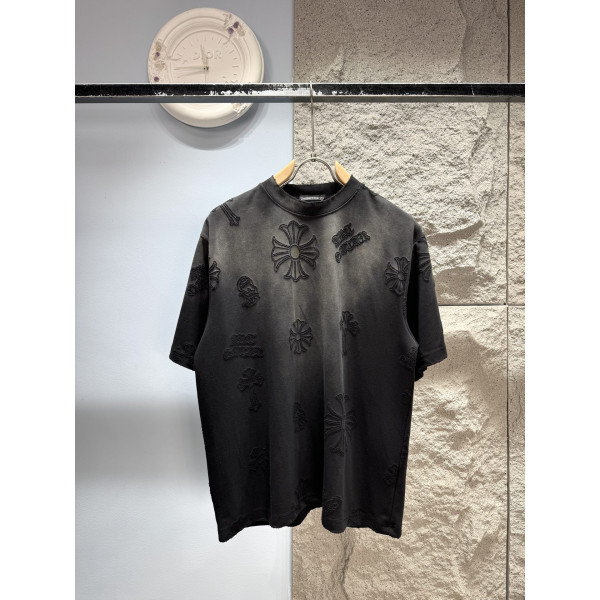 크롬하츠 번트 로고 반팔 티셔츠