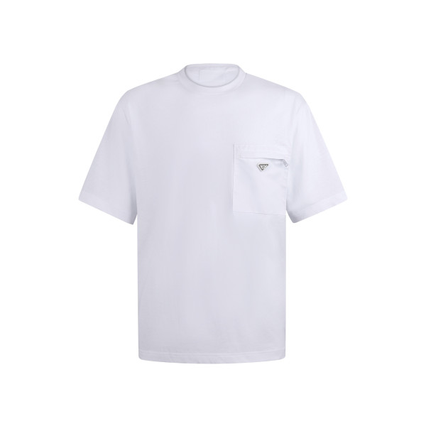 프라다 삼각로고 라운드넥 반팔 티셔츠