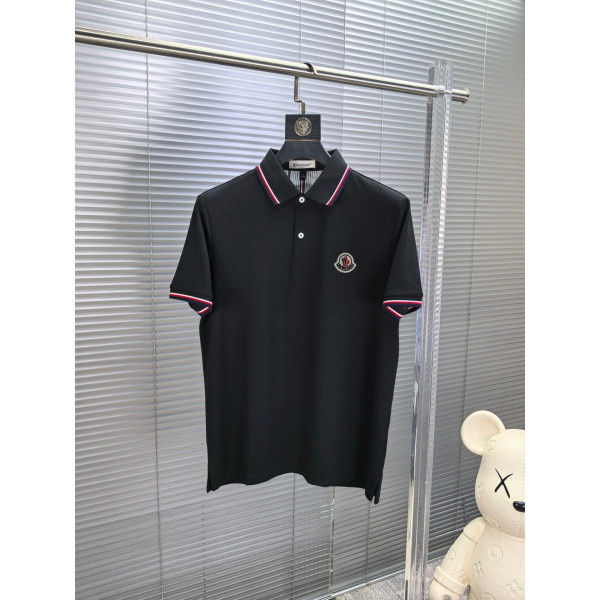 몽클레어 라펠 반팔 폴로 셔츠