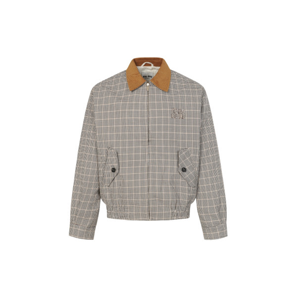 미우미우 코듀로이 체크 재킷