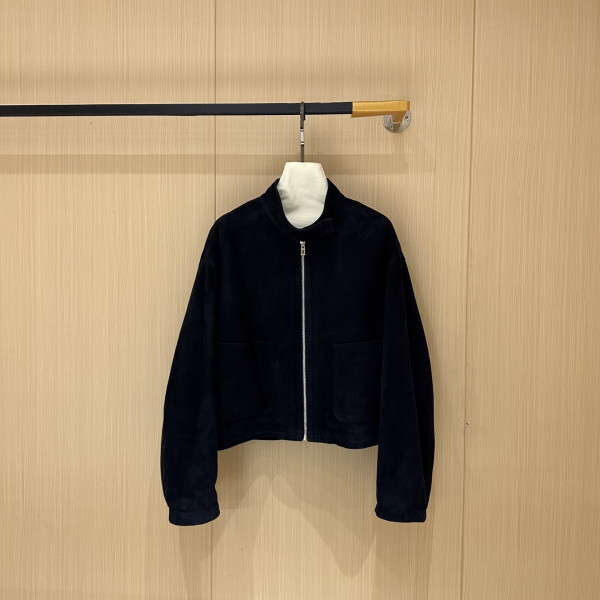 에르메스 카멜 벨벳 가죽 재킷