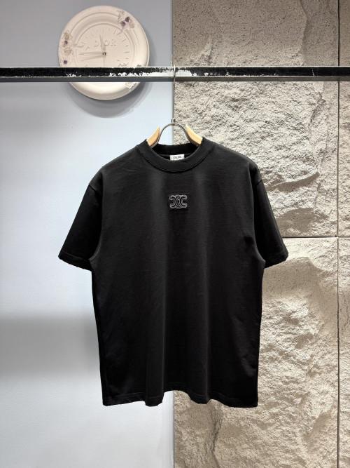 셀린느 로고 자수 반팔 티셔츠