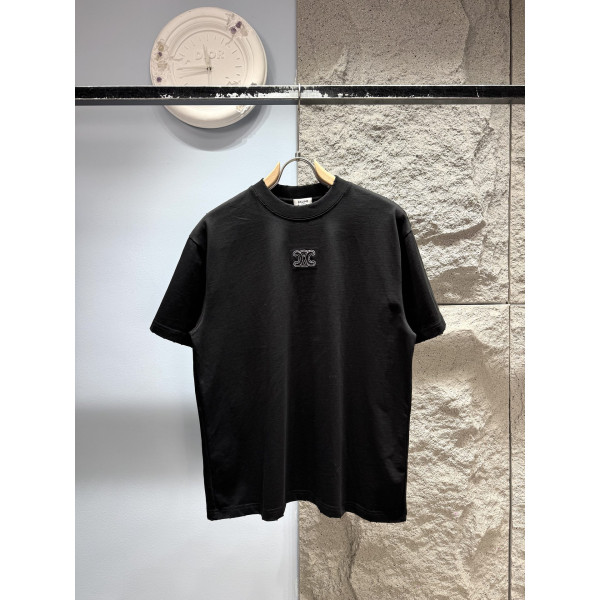 셀린느 로고 자수 반팔 티셔츠