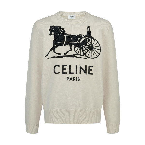 셀린느 레터 프린트 캐리지 로고 스웨터