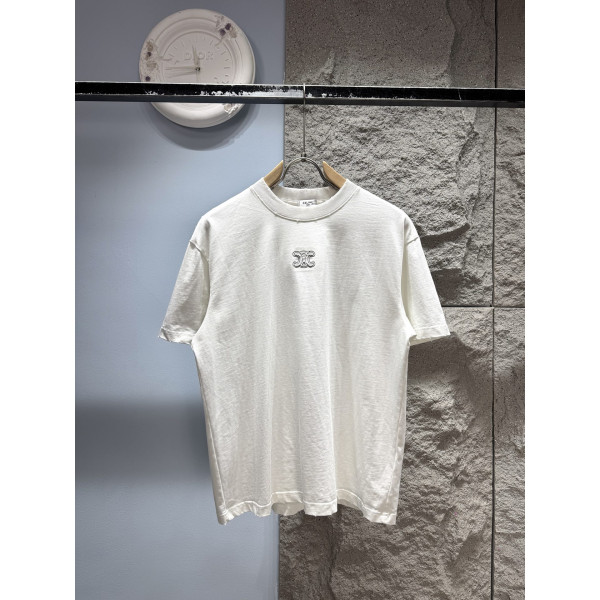 셀린느 로고 자수 반팔 티셔츠