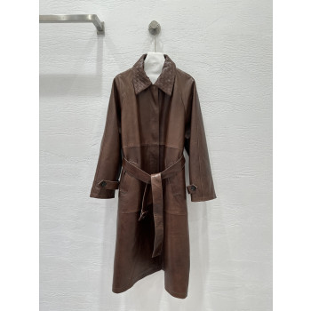 BV 가죽 윈드브레이커 재킷