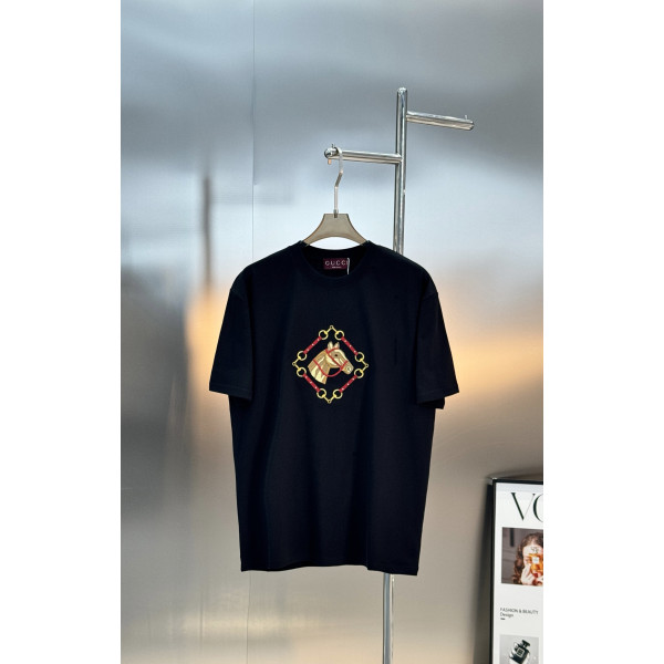 구찌 자수 반팔 티셔츠