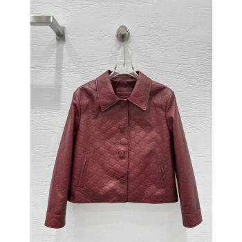 구찌 엠보싱 로고 가죽재킷