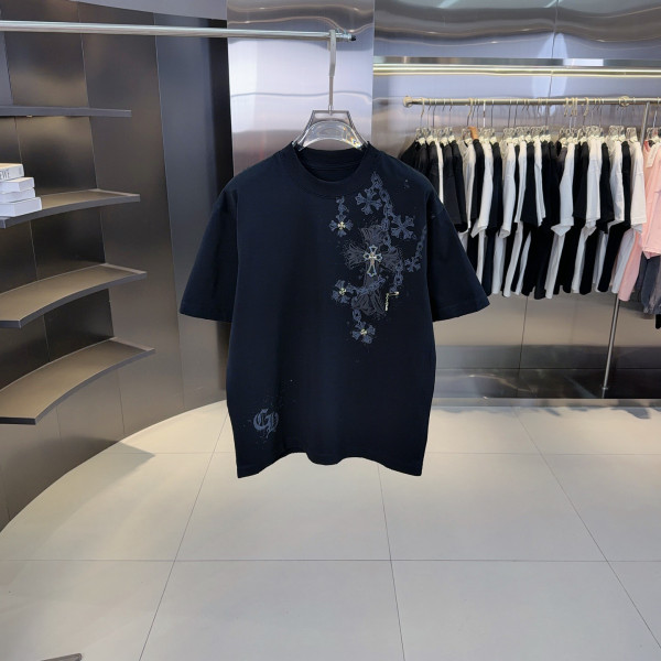 크롬하츠 프린팅 패치자수 반팔 티셔츠