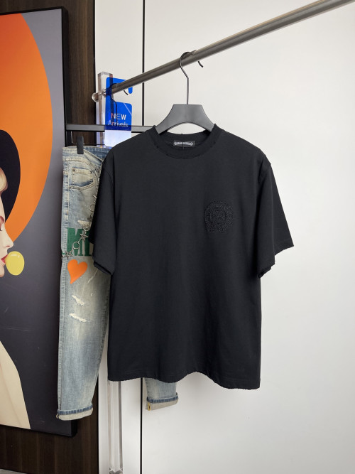 크롬하츠 자수 프리팅 반팔 티셔츠