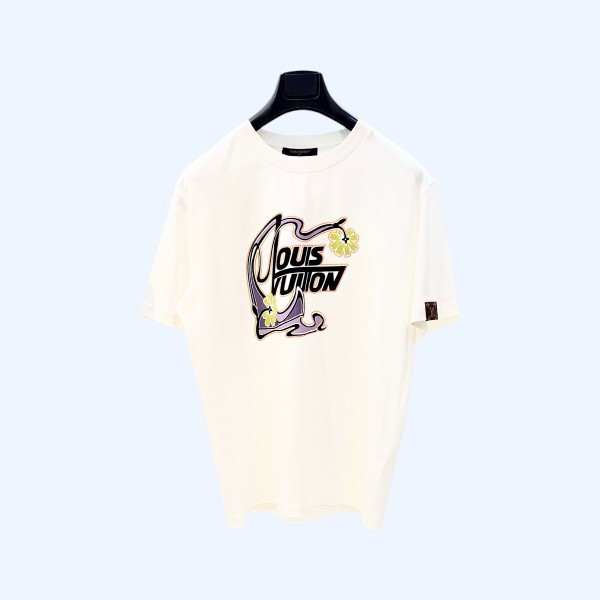 LV 꽃무늬 반소매 티셔츠