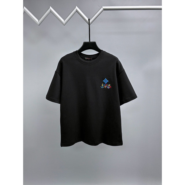 LV 자수 반팔 티셔츠