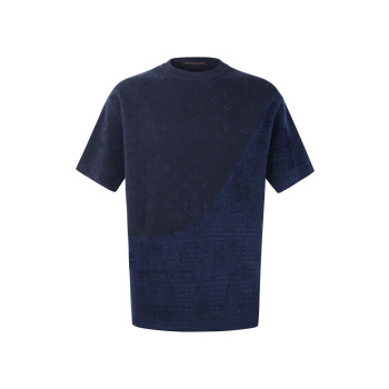 LV 자카드 크루넥 반팔 셔츠