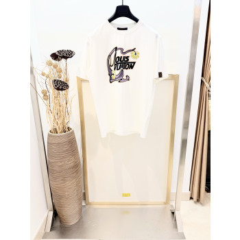 LV 꽃무늬 반소매 티셔츠