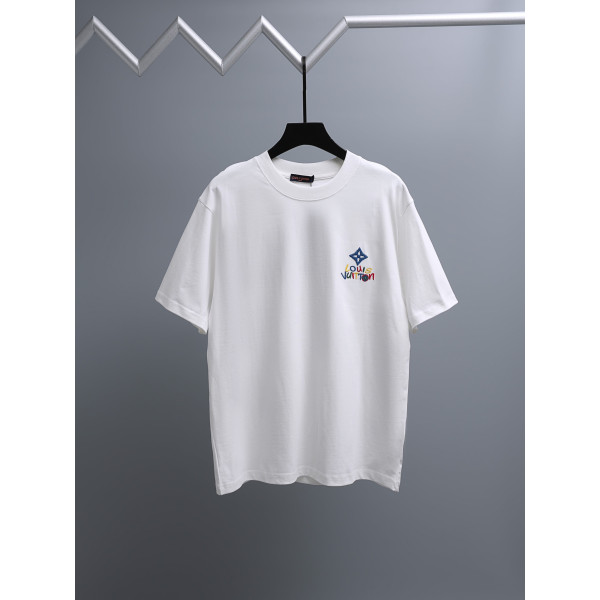 LV 자수 반팔 티셔츠