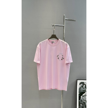 디올 로고 자수 반팔 티셔츠