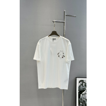 디올 로고 자수 반팔 티셔츠