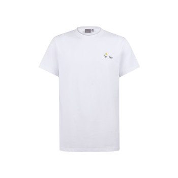 디올 코튼데이지 자수 크루넥 티셔츠