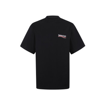 발렌시아가 라운드넥 자수 반팔 티셔츠